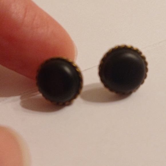 100% Authentic CHANEL Earrings Old Vintage Pierced Black Gold Made in France - Picture 14 of 14